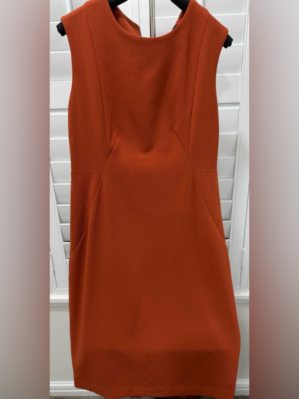 Donna Karan Rust Orange Ponte Sheath Dress